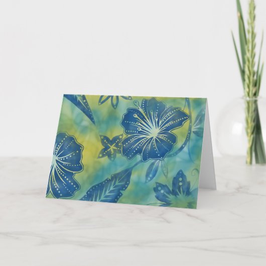 Vintag balinesische Batik-Grußkarte Karte (Vorderseite)