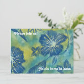 Vintag balinesische Batik Luau Einladungen (Stehend Vorderseite)