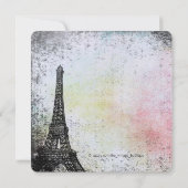 Vintag Ballerina Paris Babydusche Einladung (Rückseite)