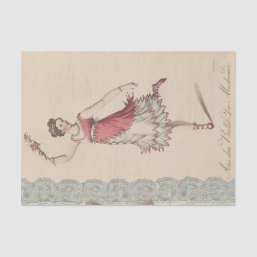 Vintag Ballet Dancer Seidenpapier (Vorderseite)
