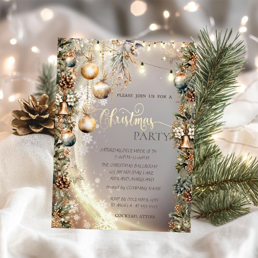 Vintag Balls Bells Pinecones Einladung
