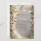 Vintag Balls Bells Pinecones Einladung (Vorderseite)