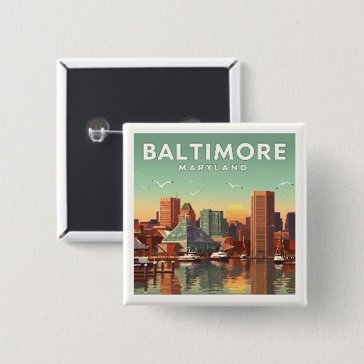 Vintag Baltimore Maryland Button (Vorne & Hinten)