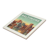 Vintag Baltimore Maryland Fliese (Seite)