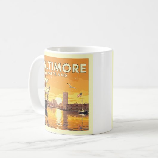 Vintag Baltimore Maryland Kaffeetasse (Vorderseite Links)
