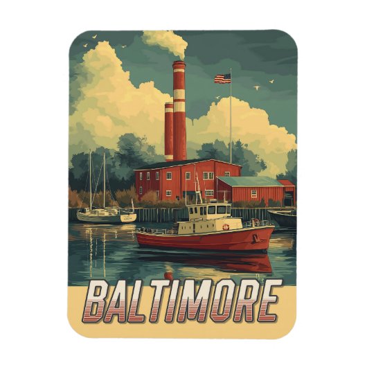 Vintag Baltimore Maryland Magnet (Vertikal)