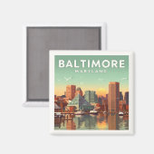 Vintag Baltimore Maryland Magnet (Vorderseite/Rückseite)