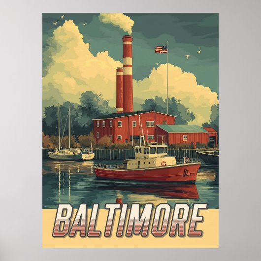 Vintag Baltimore Maryland Poster (Vorne)