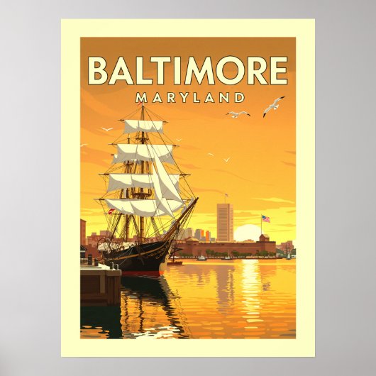 Vintag Baltimore Maryland Poster (Vorne)