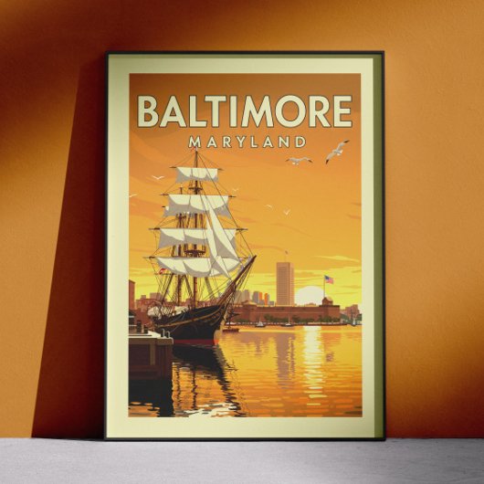 Vintag Baltimore Maryland Poster