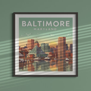 Vintag Baltimore Maryland Poster