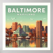 Vintag Baltimore Maryland Poster (Vorne)