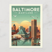 Vintag Baltimore Maryland Postkarte (Vorderseite)