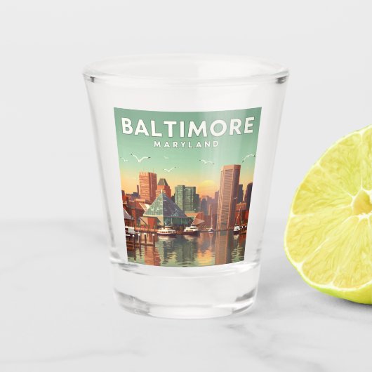 Vintag Baltimore Maryland Schnapsglas (Vorderseite)