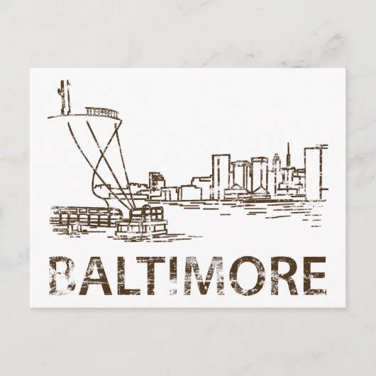 Vintag Baltimore Postkarte (Vorderseite)