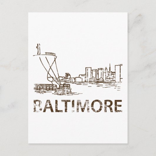 Vintag Baltimore Postkarte (Vorderseite)