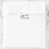 Vintag Baltimore Runder Aufkleber (Tasche)
