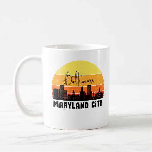 Vintag Baltimore Skyline Kaffeetasse (Links)
