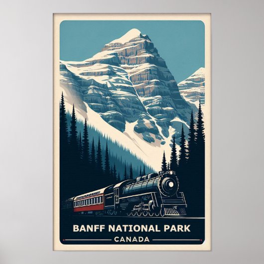 Vintag Banff National Park Canada Travel Poster (Vorne)