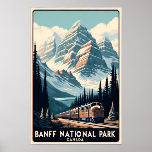 Vintag Banff National Park Canada Travel Poster