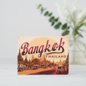 Vintag Bangkok, Thailand Postkarte (Stehend Vorderseite)