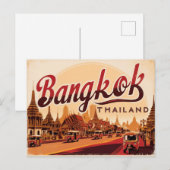 Vintag Bangkok, Thailand Postkarte (Vorne/Hinten)