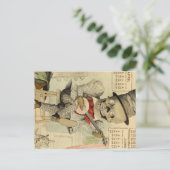 Vintag Banjo Playing Skelett Postkarte (Stehend Vorderseite)