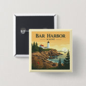 Vintag Bar Harbor Maine Button (Vorne & Hinten)