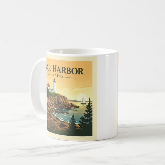Vintag Bar Harbor Maine Kaffeetasse (Vorderseite Links)