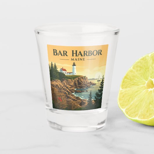 Vintag Bar Harbor Maine Schnapsglas (Vorderseite)