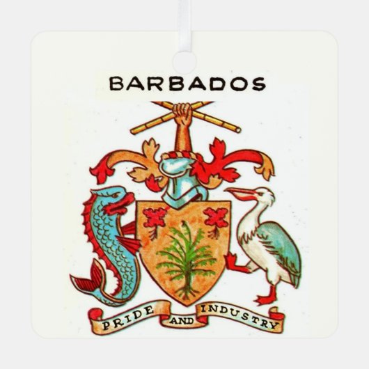 Vintag Barbados Postcard Ornament Aus Metall (Vorderseite)