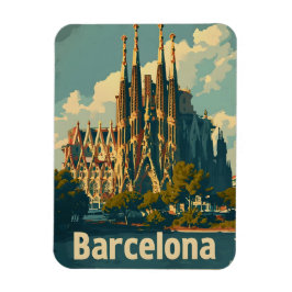 Vintag Barcelona Sagrada Familia Magnet