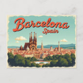 Vintag Barcelona Vibes Postkarte (Vorderseite)