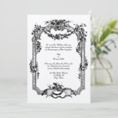 Vintag Barock Rokoko Rose Traubenrahmen Einladung (Stehend Vorderseite)