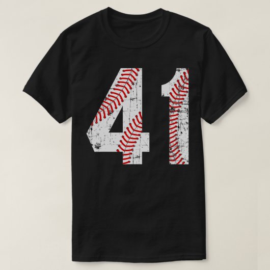 Vintag Baseball 41 Jersey-Nummer T-Shirt (Design vorne)