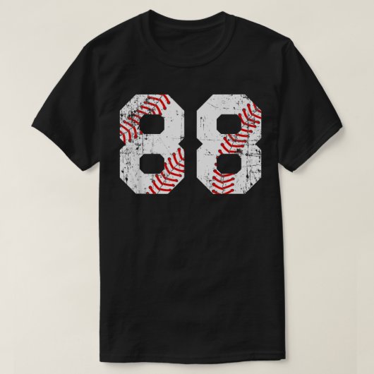 Vintag Baseball 88 Jersey-Nummer T-Shirt (Design vorne)