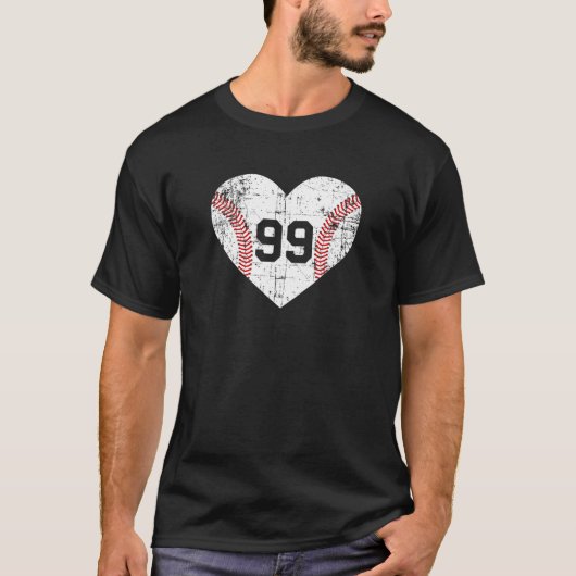 Vintag Baseball 99 Jersey Number T Shirt (Vorderseite)