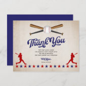 Vintag Baseball, Baby Boy Dusche Danke Karte (Vorne/Hinten)