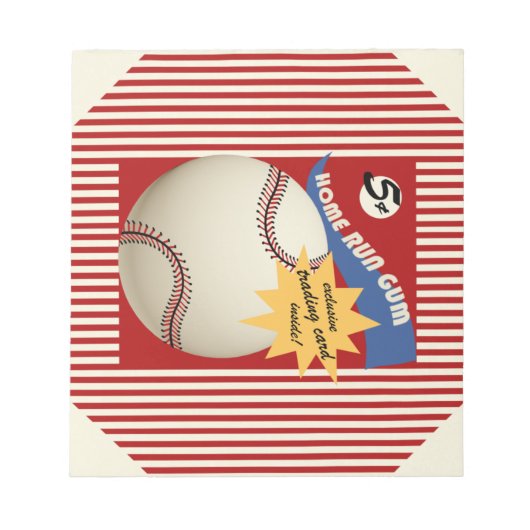 Vintag Baseball Card Bubblegum Wrapper Notizblock (Vorderseite)