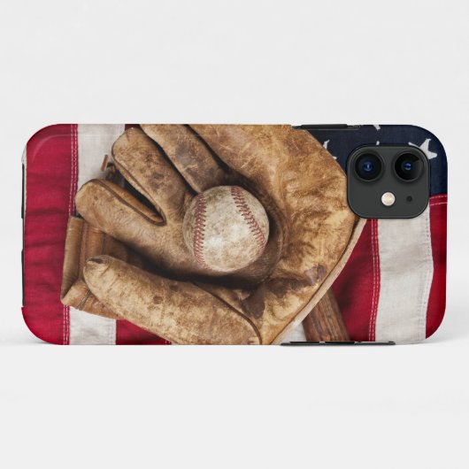 Vintag Baseball Case-Mate iPhone Hülle (Rückseite (Horizontal))