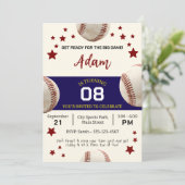 Vintag Baseball Geburtstagsfeier Einladung (Stehend Vorderseite)