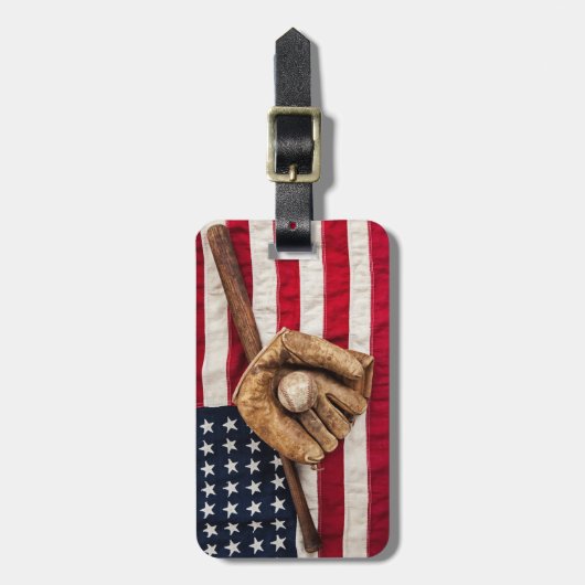 Vintag Baseball Gepäckanhänger (Vorderseite vertikal)