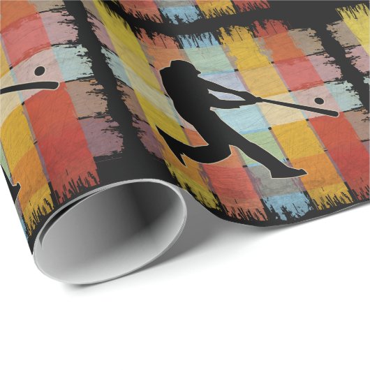 Vintag Baseball Geschenkpapier (Rolleneckpunkt)