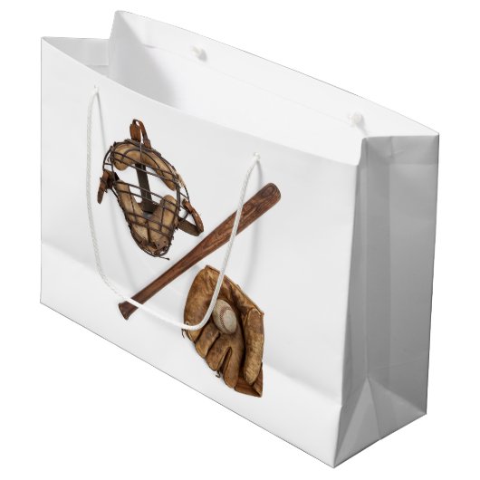 Vintag Baseball Große Geschenktüte (Vorderseite Schrägansicht)
