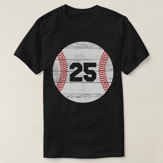 Vintag Baseball Jersey Nummer 25 T-Shirt (Design vorne)