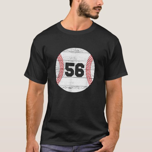 Vintag Baseball Jersey Nummer 56 T-Shirt (Vorderseite)
