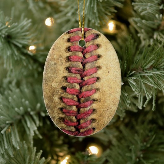 Vintag Baseball Keramik Ornament (Baum)