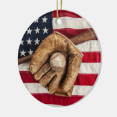 Vintag Baseball Keramik Ornament (Links)