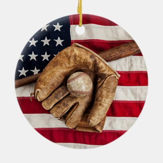 Vintag Baseball Keramik Ornament (Hinten)