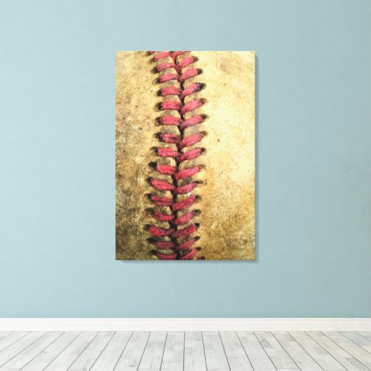 Vintag Baseball Leinwanddruck (Insitu (Holzboden))